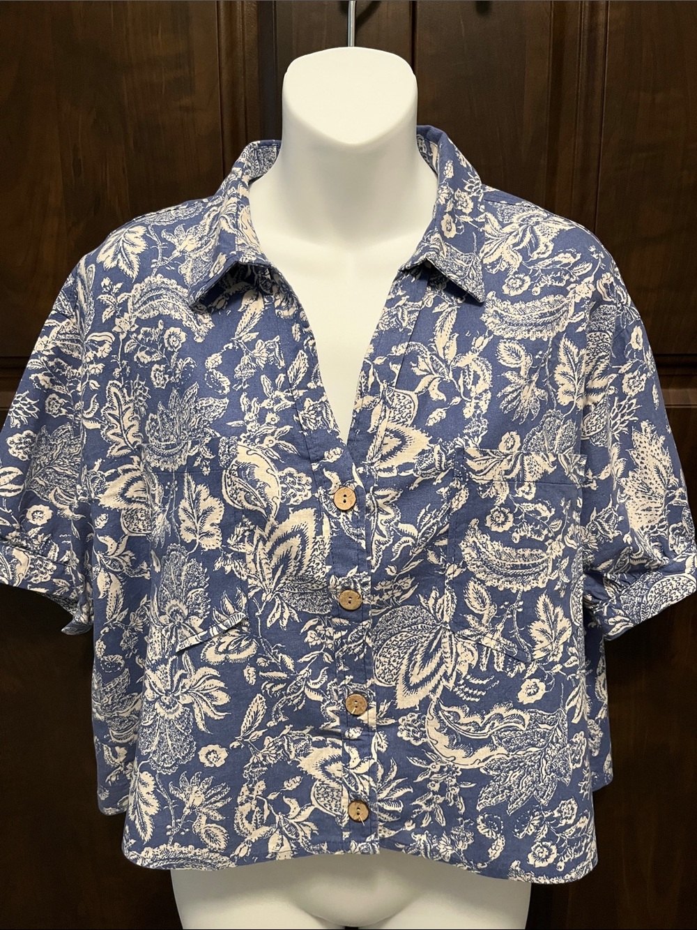 Christian Siriano Linen Blend Blouse